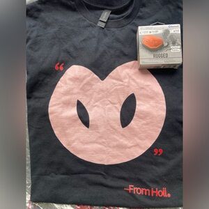 New Graphics Tee XL Black & New Bluetooth Earbuds Orange